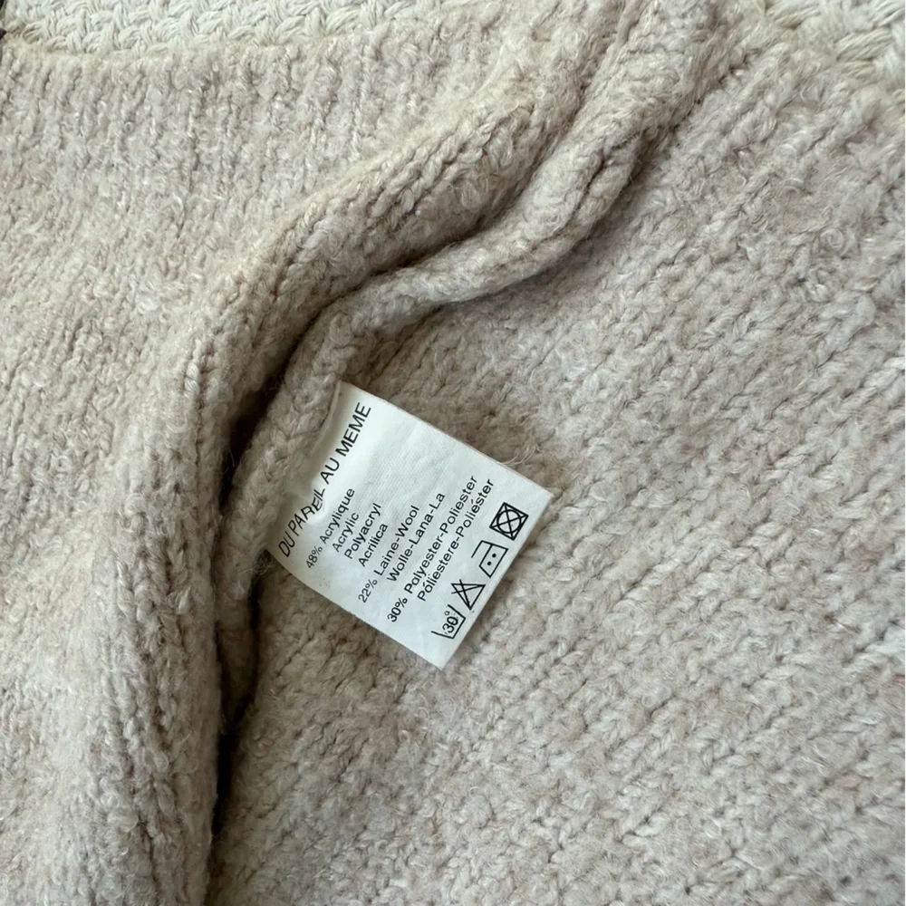 Du Pareil au Même French Wool Blend Knit Beige Cardigan Sweater 18m
